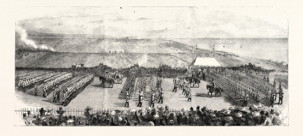 Detail of The Volunteer Sham Fght at Brighton on Easier Monday: View from the Grand Stand the Troops Marching Past by Anonymous