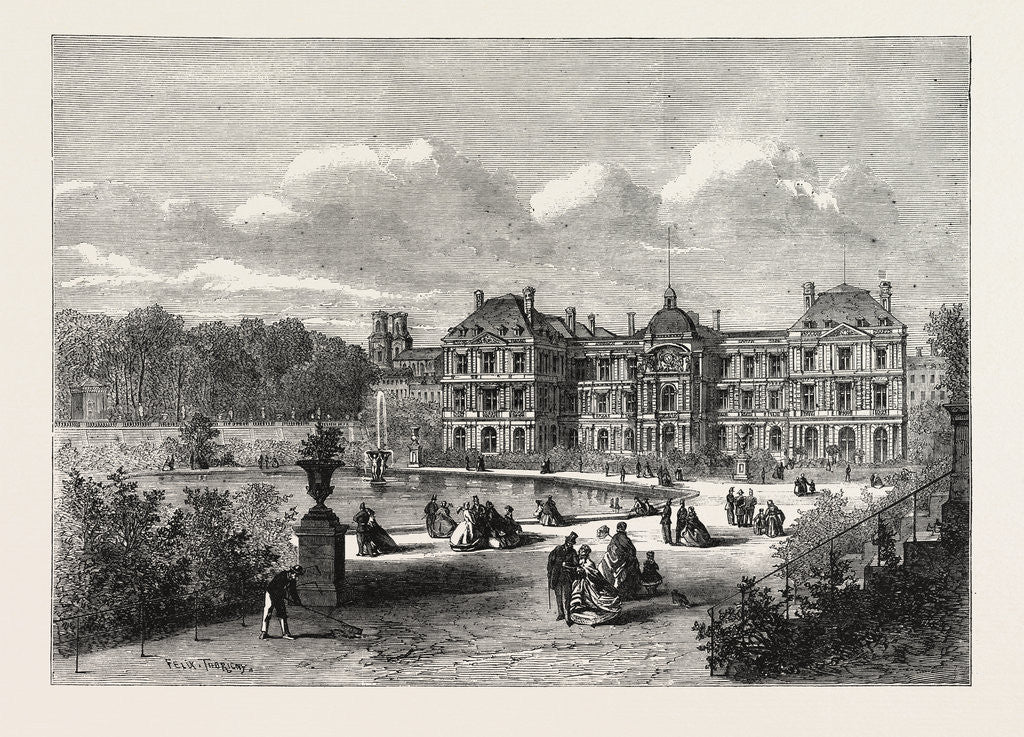 Detail of View of the Palace of the French Senate from the Gardens of the Luxembourg by Anonymous