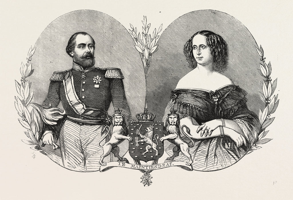 Detail of Visit of the King of Holland to Amsterdam: His Majesty the King of the Netherlands Her Majesty the Queen of the Netherlands by Anonymous