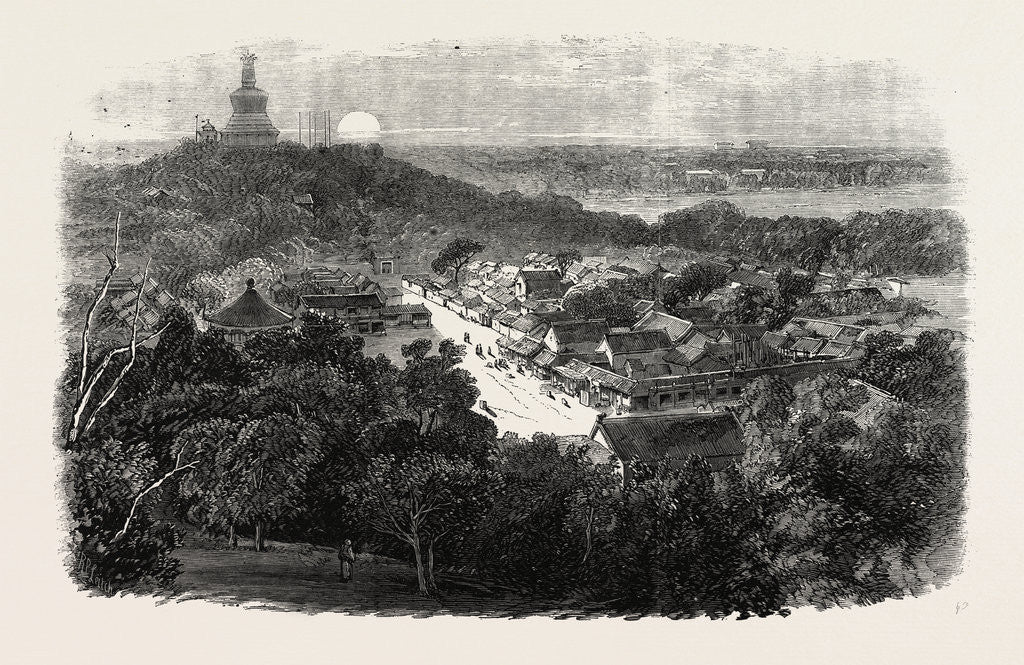 Detail of View of the Gardens and the Buddhist Temple in the Imperial City Peking Beijing China by Anonymous