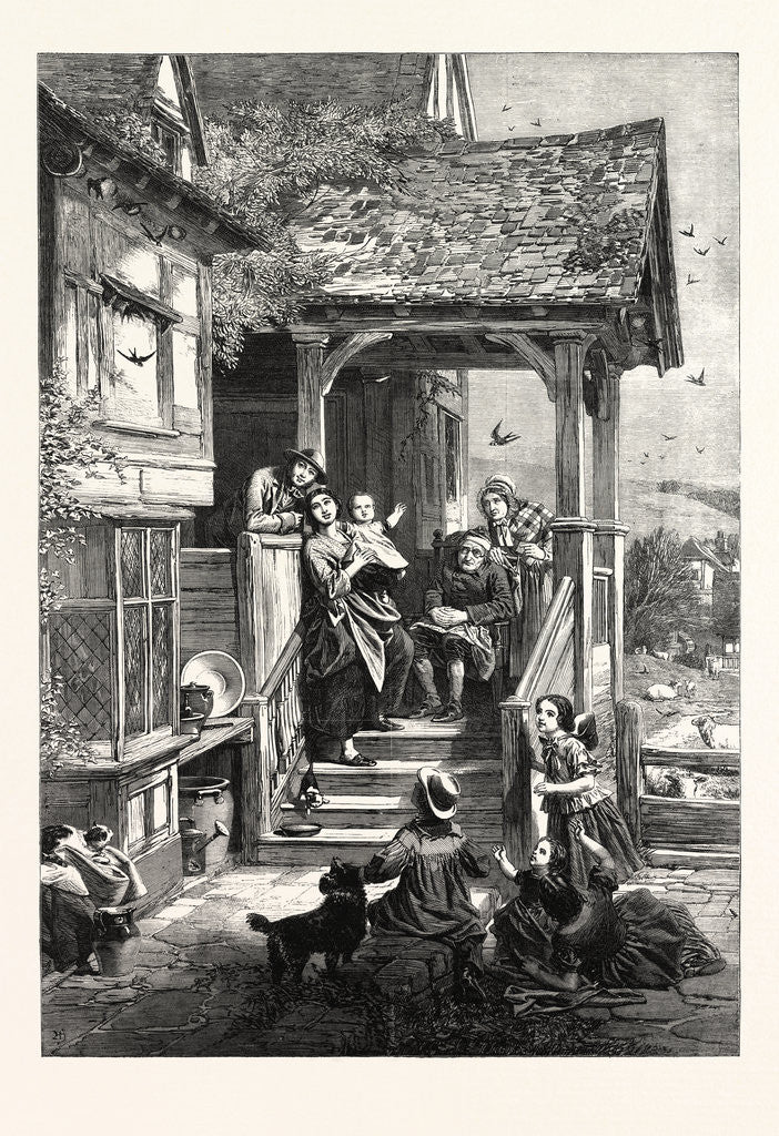 Detail of Spring the Return of the Swallows from a Drawing by A. Hunt by Anonymous