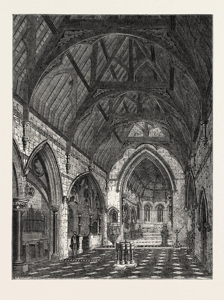 Detail of New Church in Tottenham Pars Wilts: View from the End of the Nave by Anonymous