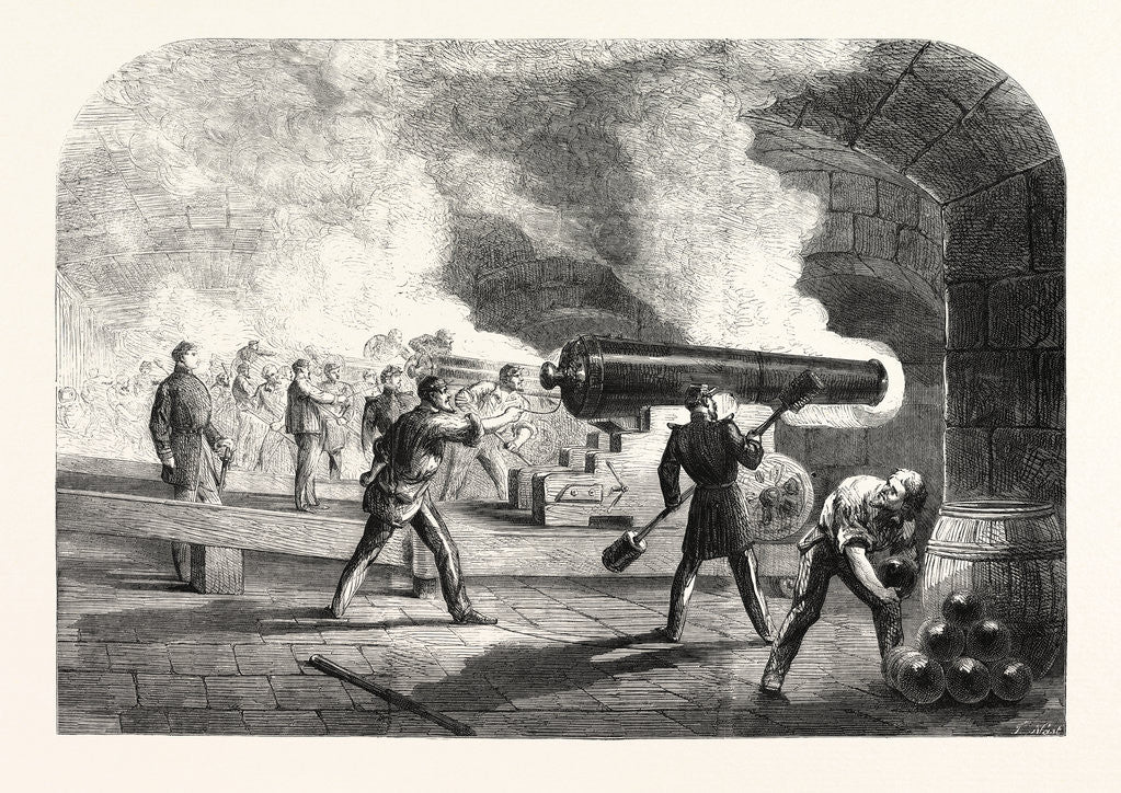 Detail of The Main Battery at Fort Sumter: Guns Bearing on Fort Moultrie and the Channel During the Action of Friday April 12 1861 by Anonymous