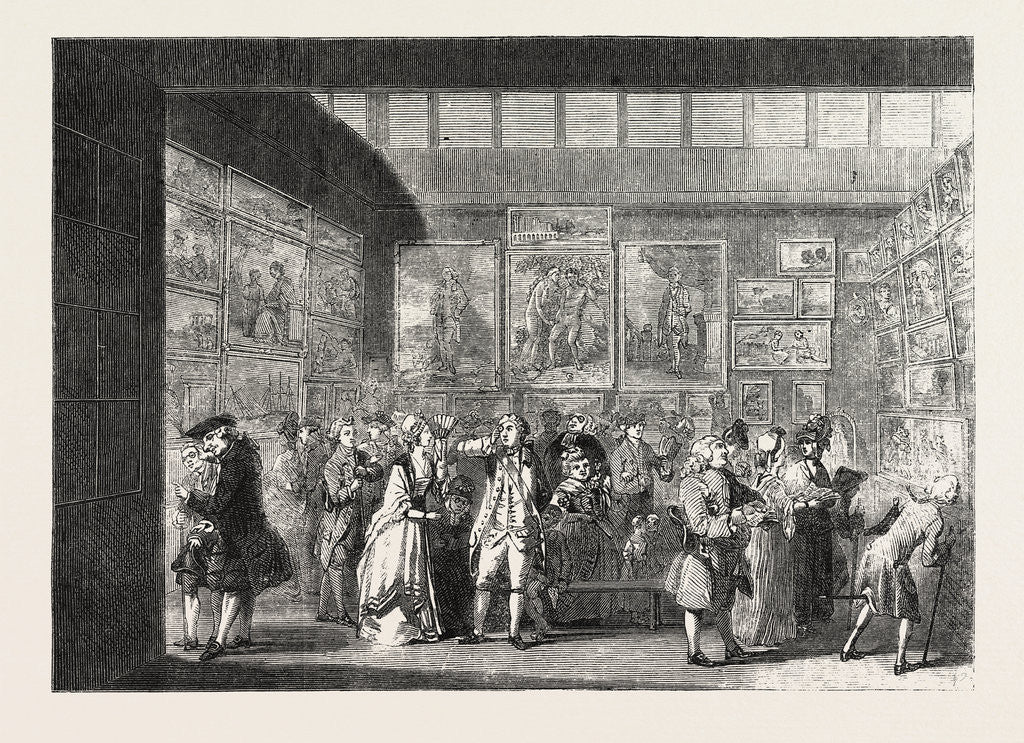 Detail of Interior of the Old Royal Academy in Pall Mall Representing the Exhibition of 1771 London UK by Anonymous