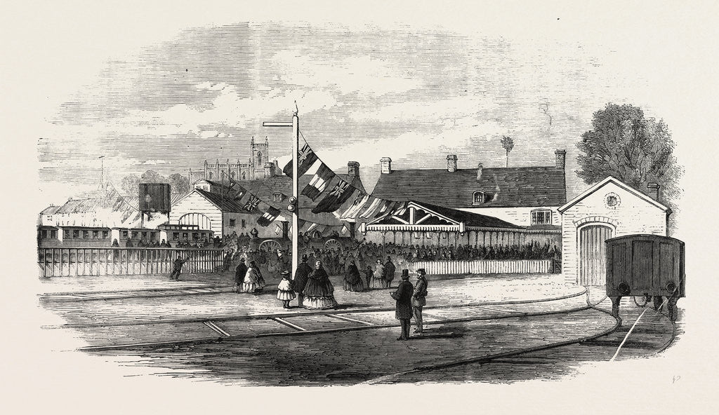 Detail of Opening of the Exeter and Exmouth Railway: Arrival of the First Train at Exmouth by Anonymous