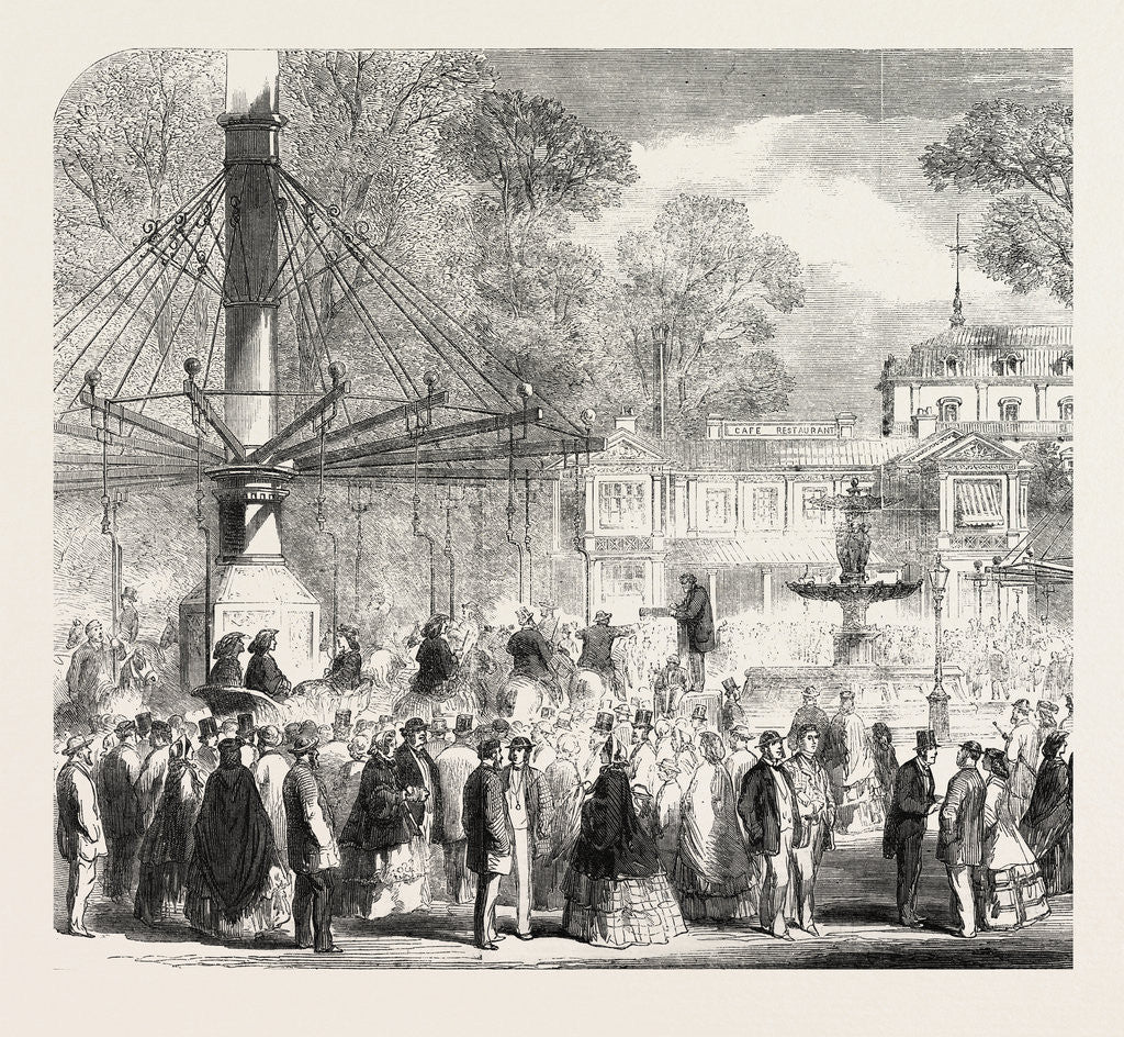 Detail of British Excursionists in the Champs Elysées: The Wooden Horses France by Anonymous