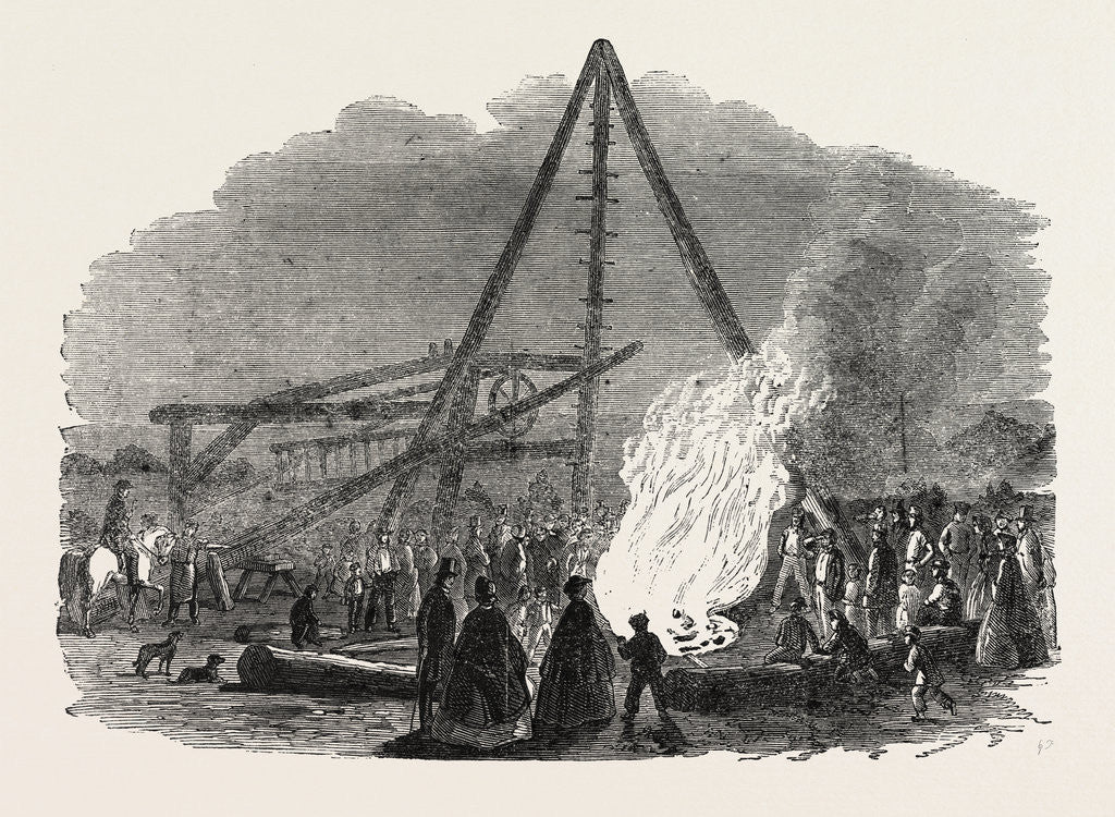 Detail of The Burning Well Near the Featherstone Station in the Vicinity of Pontefract by Anonymous