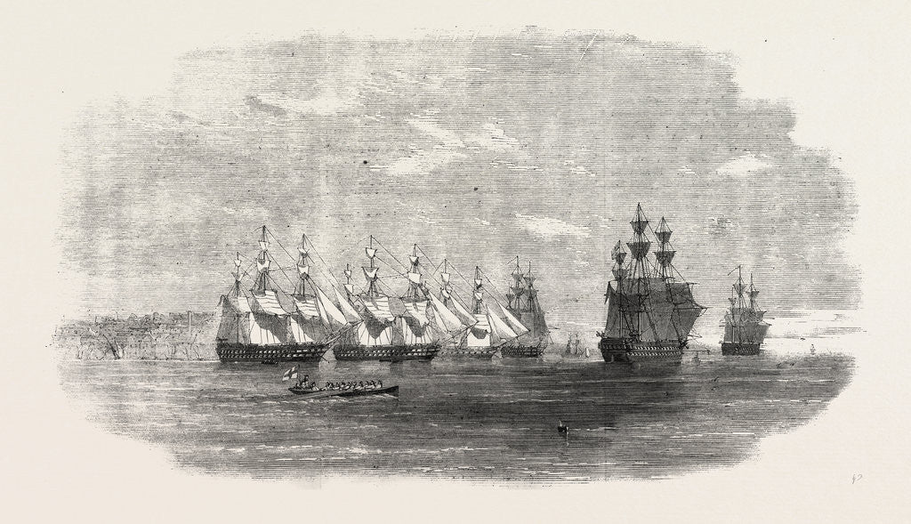 Detail of The British Fleet Lying in the Roadstead of Beyrout (Beirut) by Anonymous