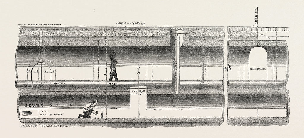 Detail of New Subway King Street Covent Garden London: Longitudinal Section of the Subway UK by Anonymous