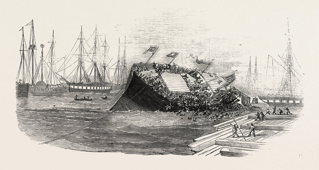 Detail of Catastrophe at a Ship-Launch at Hull 1854 by Anonymous
