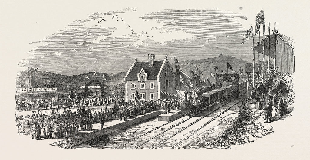 Detail of Opening of the North Devon Railway. Arrival of the Train at Barnstaple UK 1854 by Anonymous