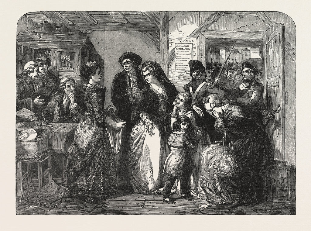 Detail of The Arrest of Louis XVI and His Family at Varennes in June 1791. From the Exhibition of the Royal Academy 1854 by Anonymous