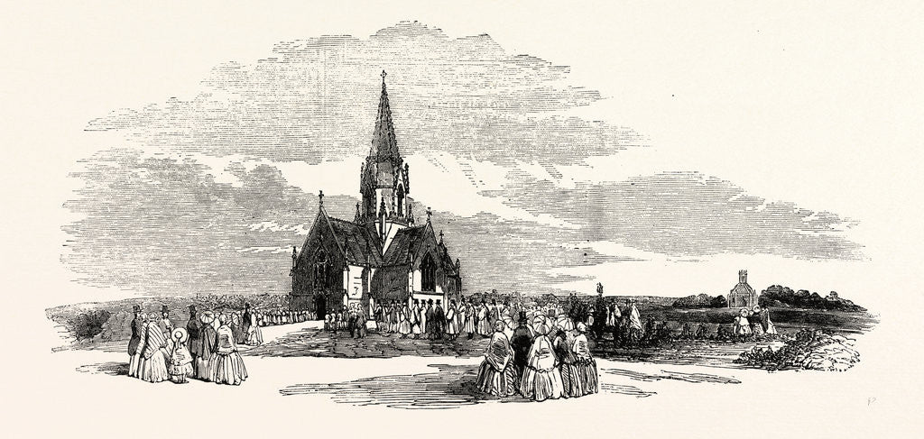Detail of Consecration of the St. Pancras and Islington Extramural Cemetery Finchley Road Procession to the Episcopal Chapel 1854 UK by Anonymous
