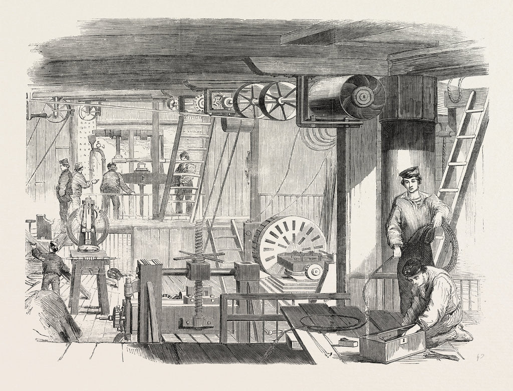 Detail of The Volcano Steam-Sloop Fitted As a Floating Factory for the Baltic 1854 by Anonymous