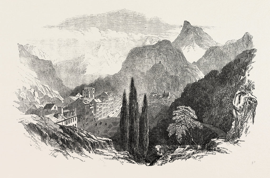 Detail of Eaux Bonnes Pyrenees 1854 by Anonymous