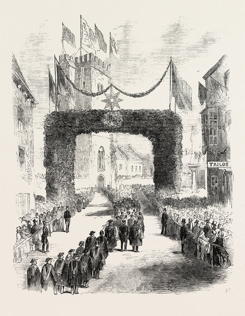 Detail of Procession to the Laying of the Foundation Stone of the New Church of St. Thomas Newport Isle of Wight 1854 by Anonymous