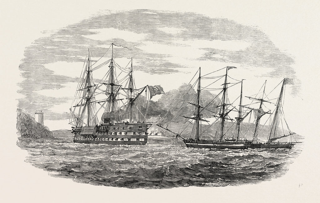 Detail of The French Screw Steamer Charlemagne Passing the Castles of Europe and Asia by Anonymous