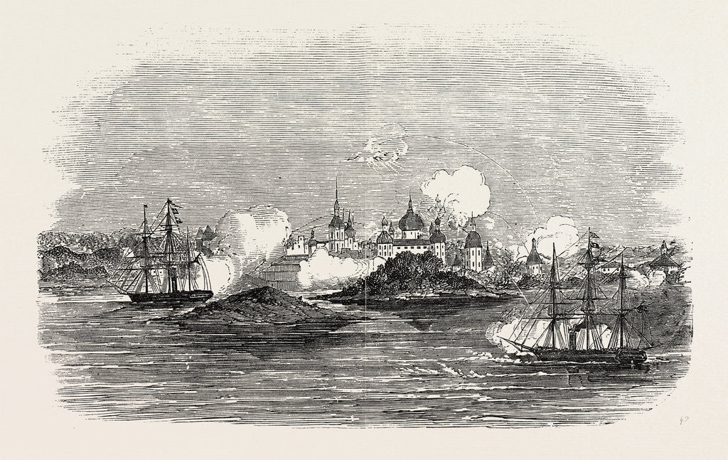 Detail of Attack on the Town of Novitska in the White Sea by the Miranda and Brisk 1854 by Anonymous