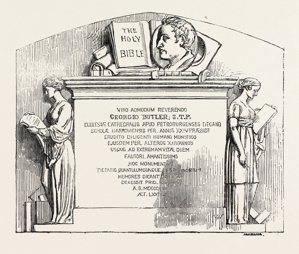 Detail of Monument to the Late Rev. Dr. Butler in Harrow Church 1854 by Anonymous