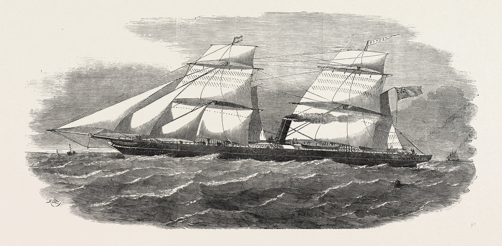 Detail of The New Screw Steamer Barwon 1854 by Anonymous