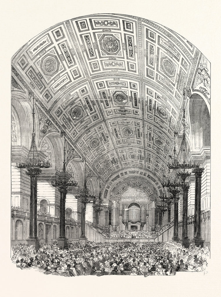 Detail of Interior of St. George's Hall Liverpool from the South Performance of the First Oratorio 1854 by Anonymous