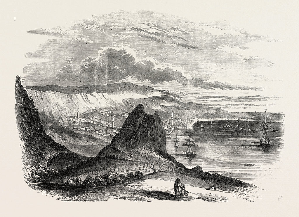 Detail of Kavarnà Bay and Town of Baltschik 1854 by Anonymous