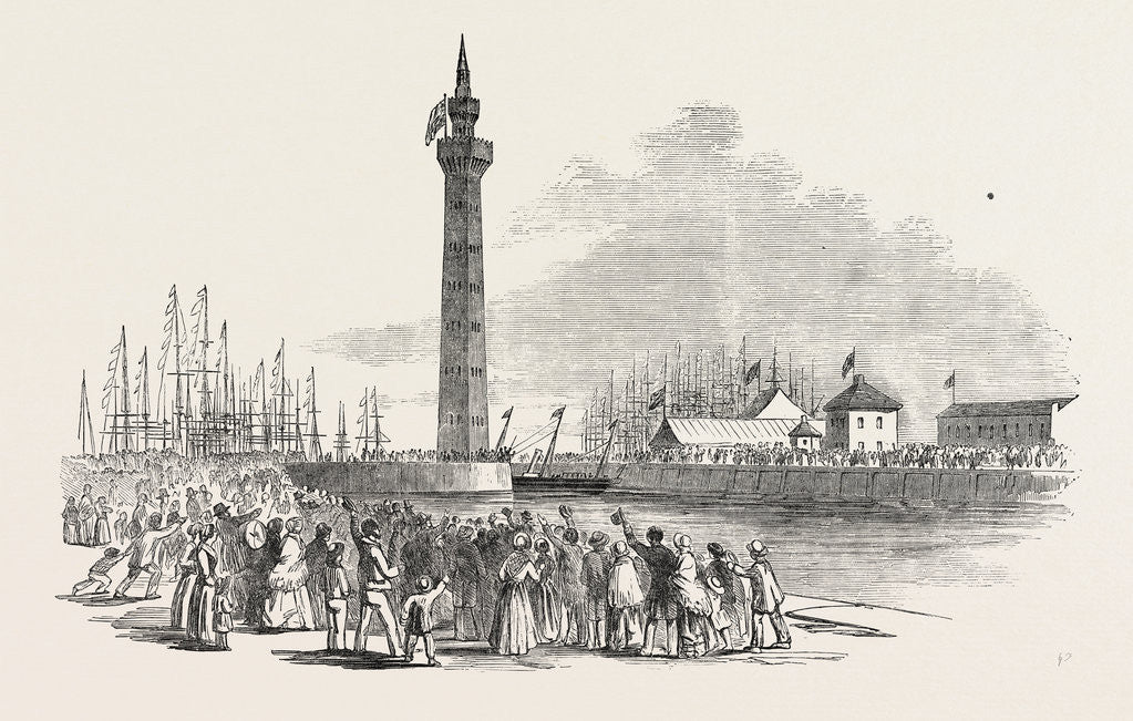 Detail of Her Majesty's Visit to Hull and Grimsby: The Fairy Steamer Entering Grimsby Dock 1854 by Anonymous