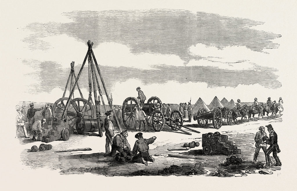 Detail of The Crimean War: Siege of Sebastopol: Preparing a Train for the Trenches 1854 by Anonymous