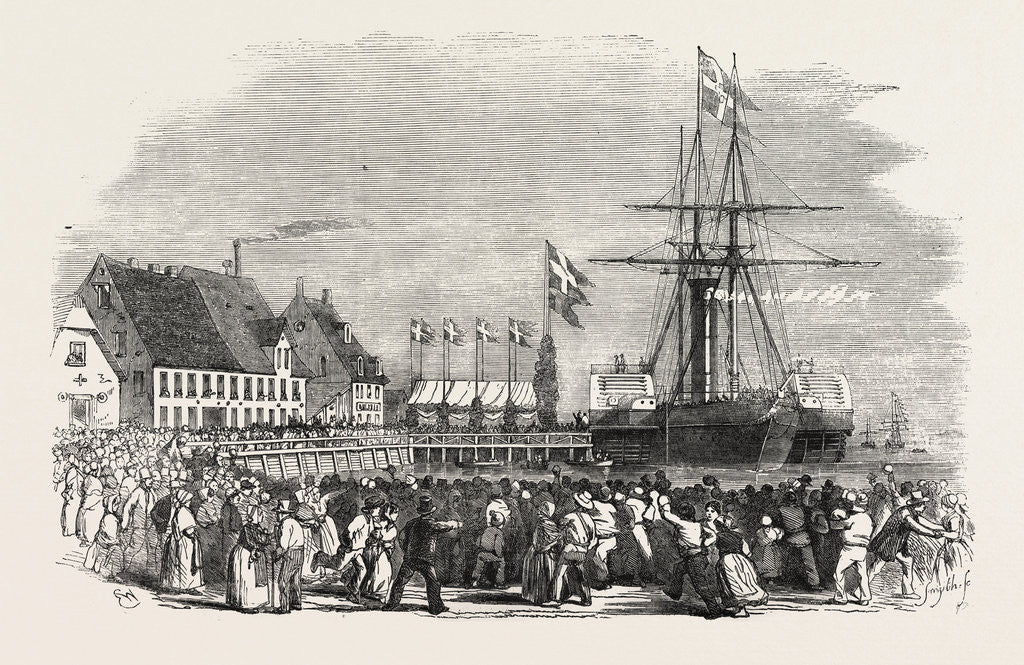 Detail of Arrival of the King of Denmark at Flensburg 1854 by Anonymous
