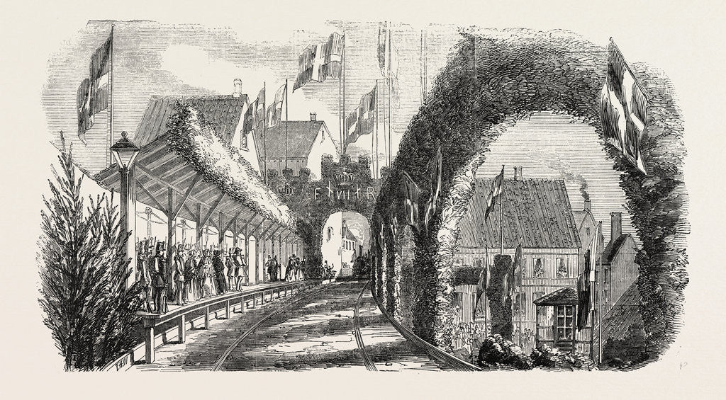 Detail of Railway Station Flensburg 1854 by Anonymous