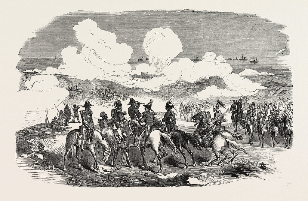 Detail of The Crimean War: Bombardment of Sebastopol. General Sir De Lacy Evans and Staff 1854 by Anonymous