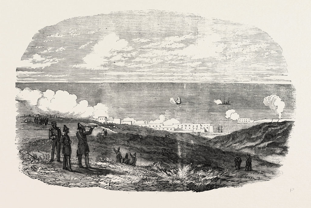 Detail of The Crimean War: Sebastopol Batteries Firing at an Austrian Vessel 1854 by Anonymous
