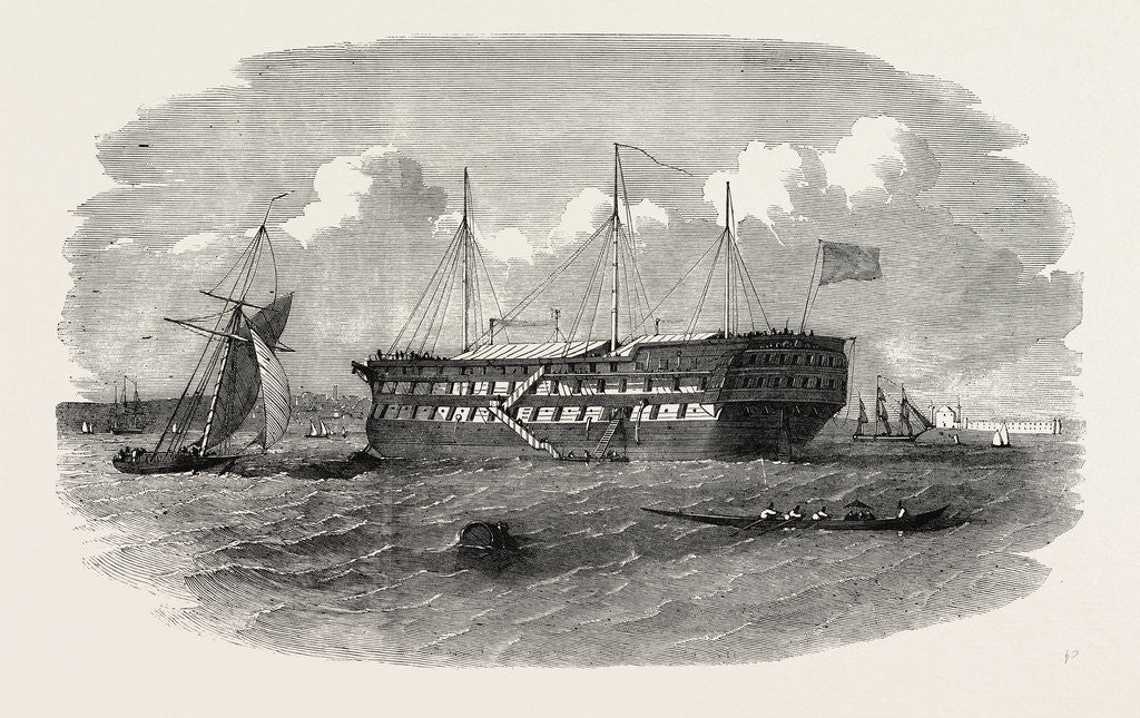 Detail of Hospital Ship Near the Seraglio at Constantinople Istanbul 1854 by Anonymous
