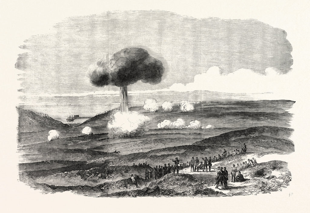 Detail of The Crimean War: The Siege of Sebastopol: Explosion of a Powder Magazine in the English Trenches 1854 by Anonymous