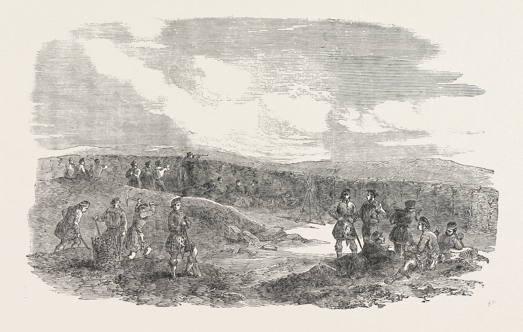 Detail of The Crimean War: The Siege of Sebastopol: Working Party of Highlanders and Sailors in the 21-Gun Battery 1854 by Anonymous