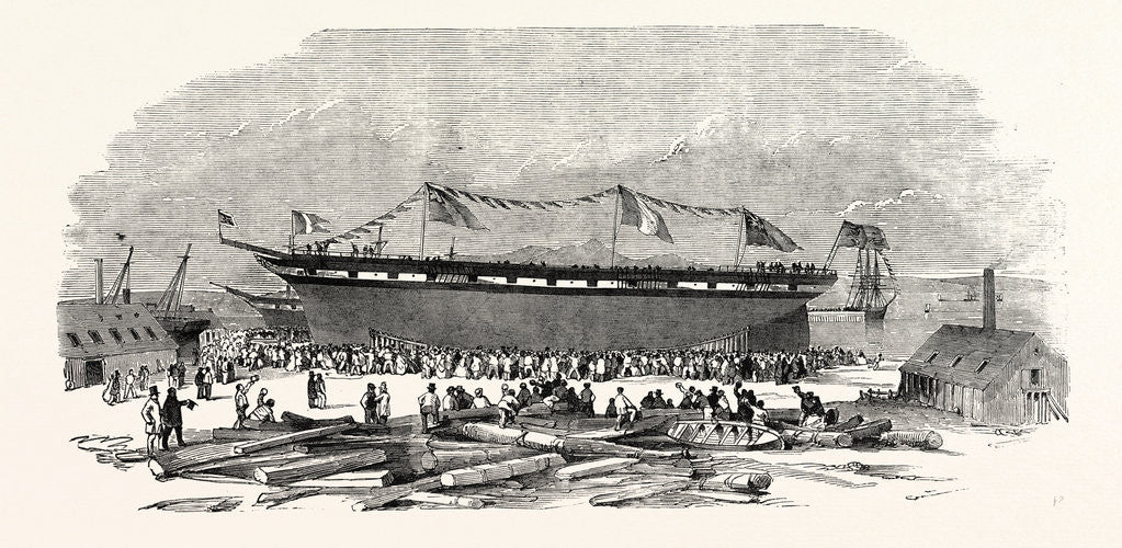 Detail of Launch of the Napoleon III at Ardrossan by Anonymous
