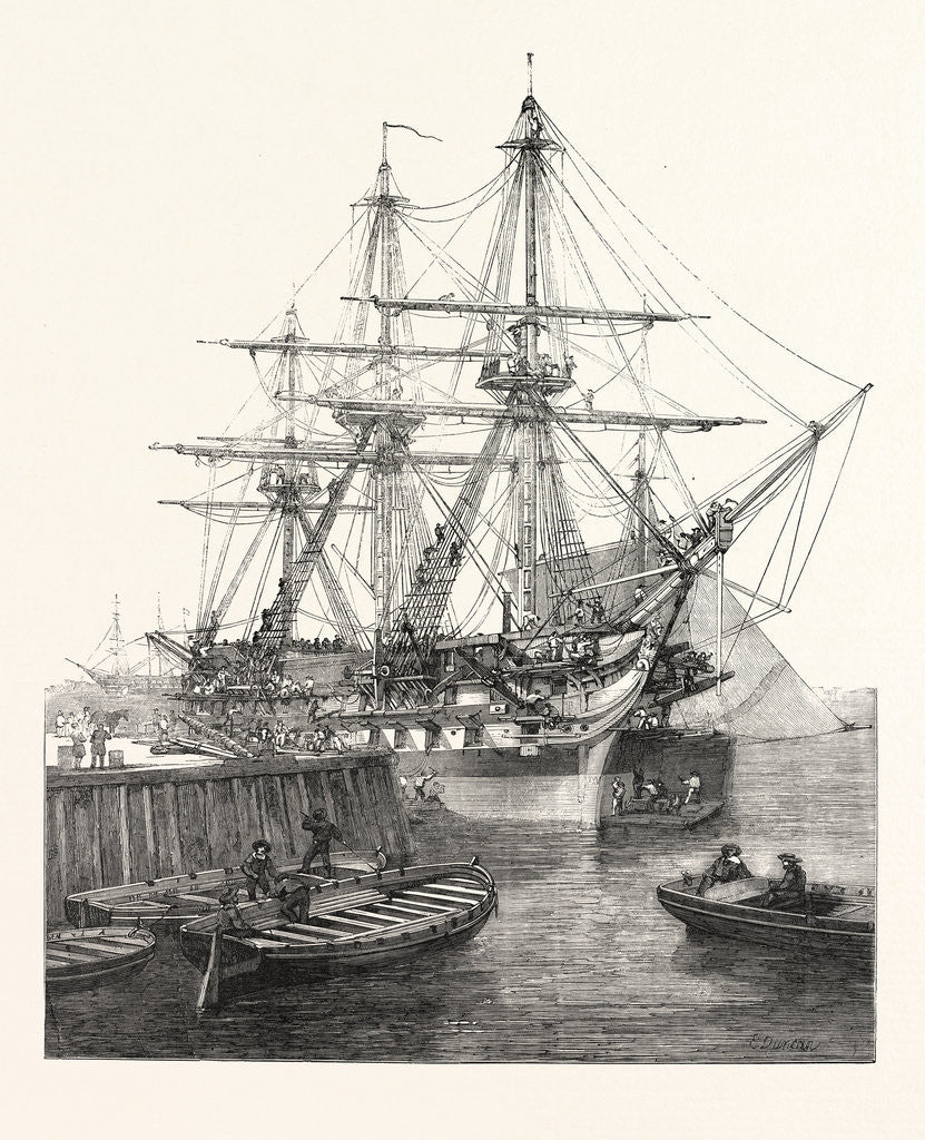 Detail of H.M. Screw Line-of-Battle Ship Caesar 90 at Portsmouth UK 1854 by Anonymous