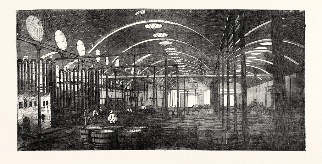 Detail of The Bromborough Pool Candle-Works Interior View Under Three Spans of Roof 1854 by Anonymous