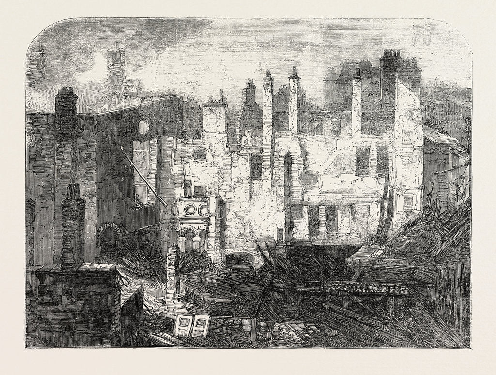 Detail of The Fire in the Strand Remains of the Whittington Club after the Fire 1854 London UK by Anonymous
