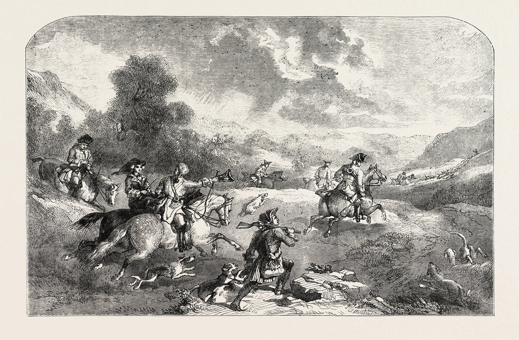 Detail of Stag-Hunting in the Reign of George II. From a Painting by Frederick Tayler by Anonymous