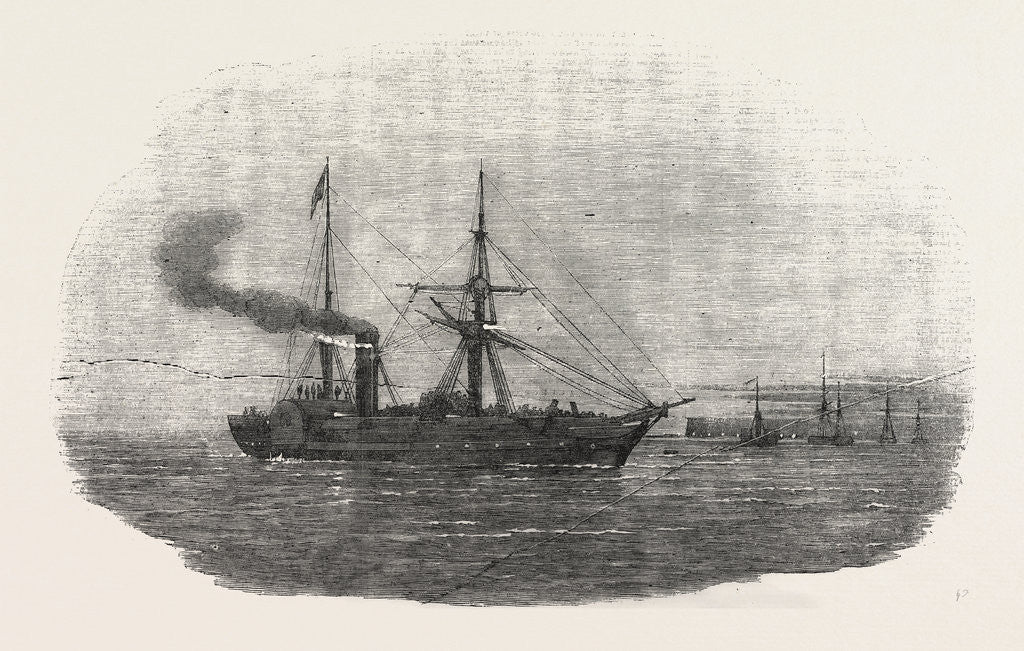 Detail of The Crimean War: The Europa Steamship Leaving Kingstown with the 90th Regiment on Board for the Seat of War 1854 by Anonymous