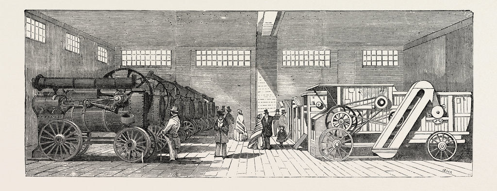 Detail of Portable Steam Engines and Thrashing Machines at the Smithfield Club Cattle Show by Anonymous