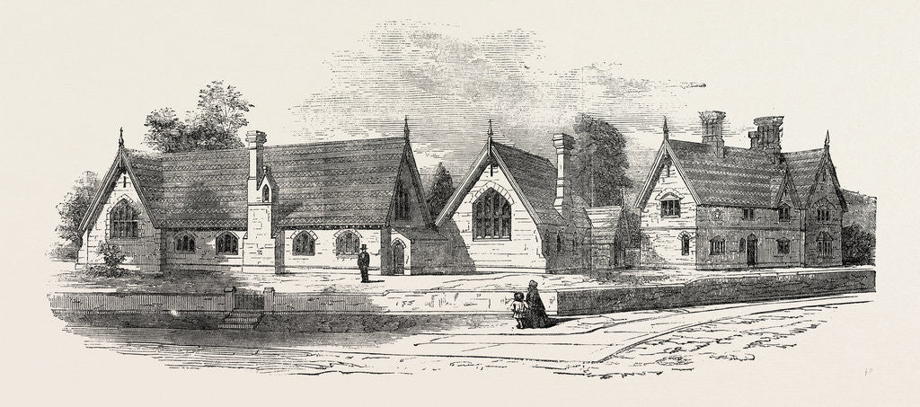 Detail of Reigate New National Schools UK 1854 by Anonymous