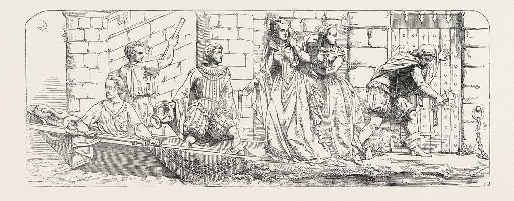 Detail of Escape of Mary Queen of Scots from Lochleven Bronze Bas-Relief by Theed in the Prince's Chamber by Anonymous