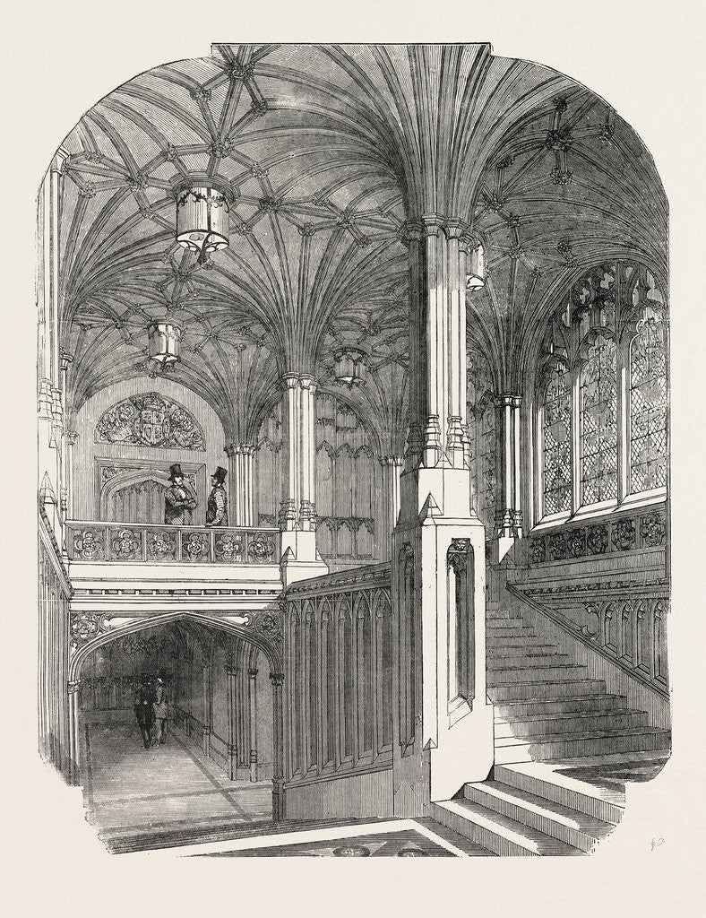 Detail of The New Houses of Parliament: Member's Staircase House of Commons 1854 UK by Anonymous