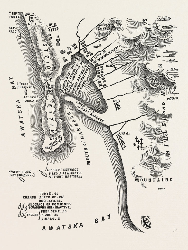Detail of The Crimean War: Plan of Petropaulovski 1854 by Anonymous