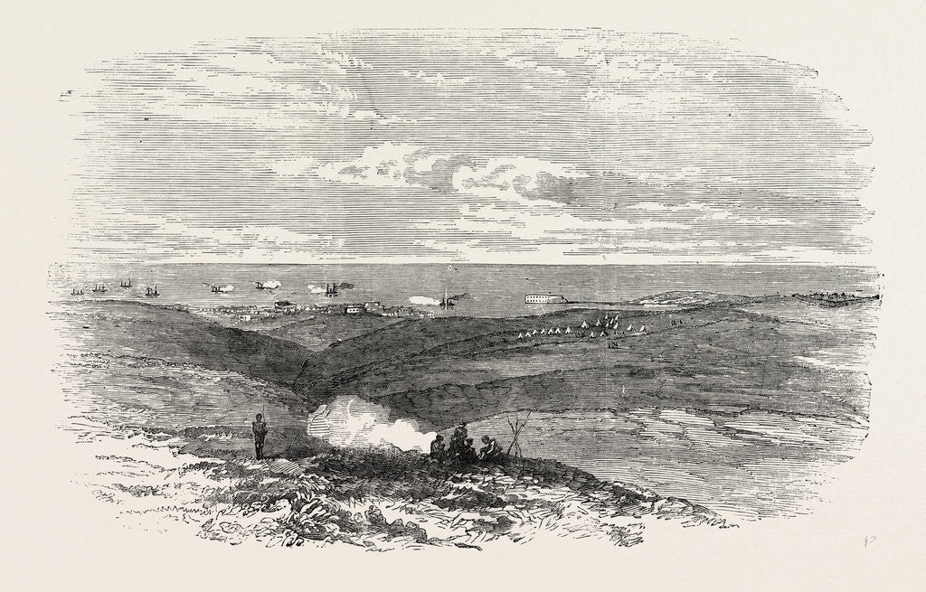 Detail of The Crimean War: Russian Steamers Shelling the French Camp Sebastopol 1854 by Anonymous