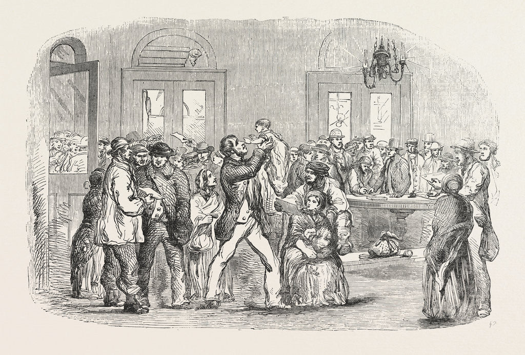 Detail of The Crimean War: Navvies Leaving for the Crimea at the North-Western Railway Terminus Euston Square London UK 1854 by Anonymous