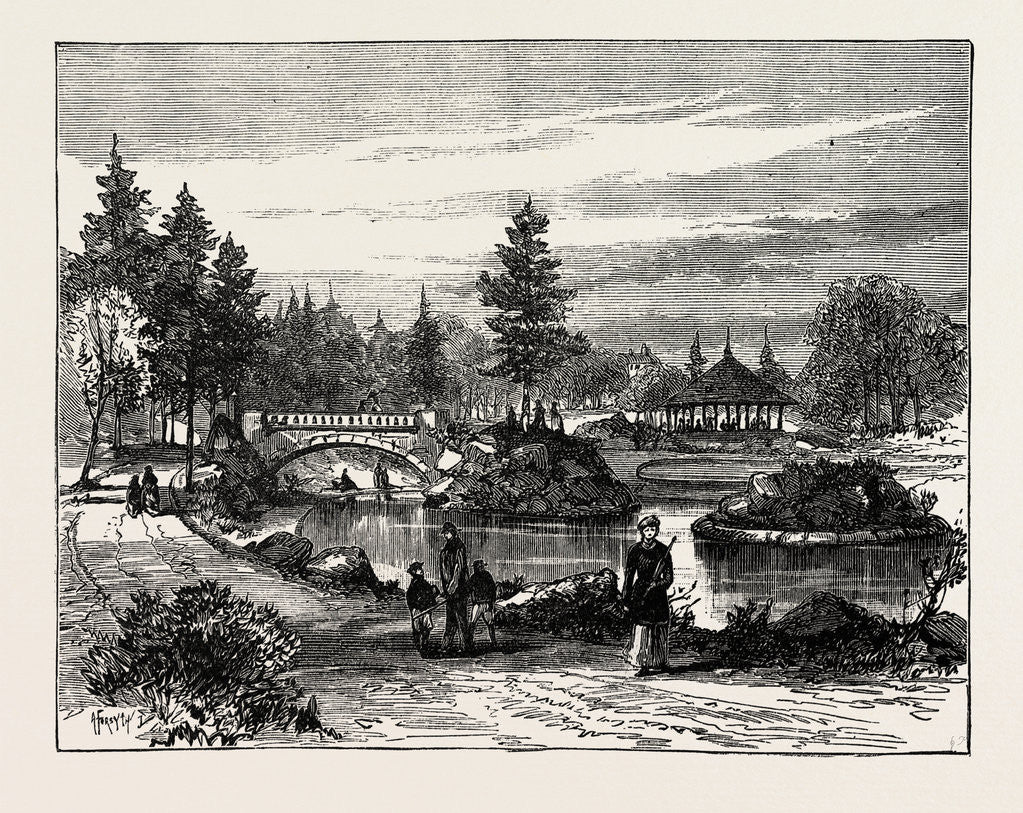 Detail of Ornamental Water, Beaumont Park, Huddersfield, UK, 1883 by Anonymous