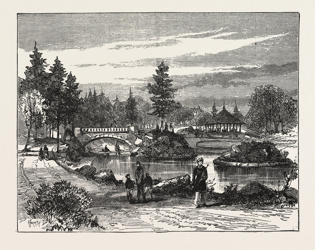 Detail of Ornamental Water, Beaumont Park, Huddersfield, UK, 1883 by Anonymous